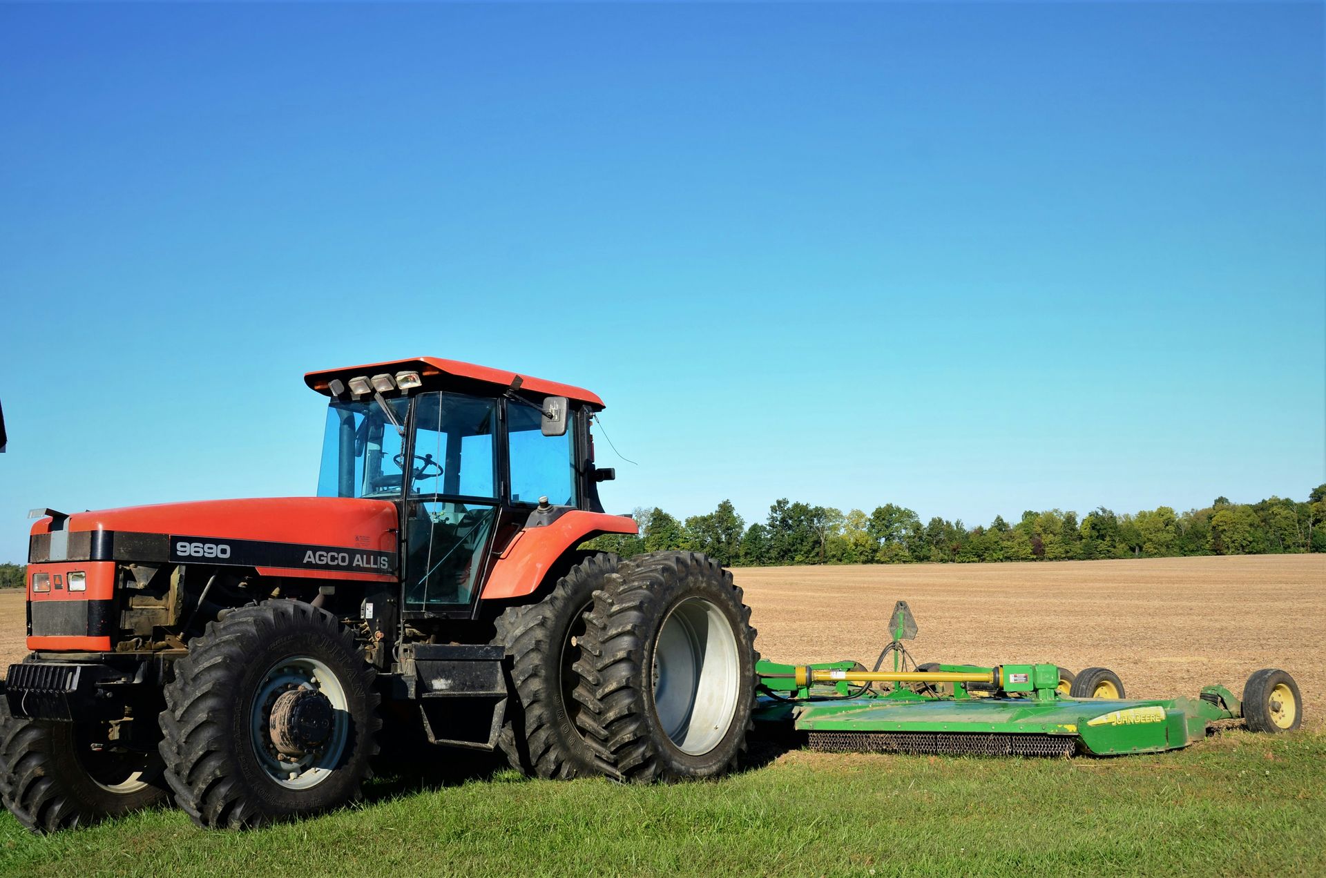 a tractor on a field